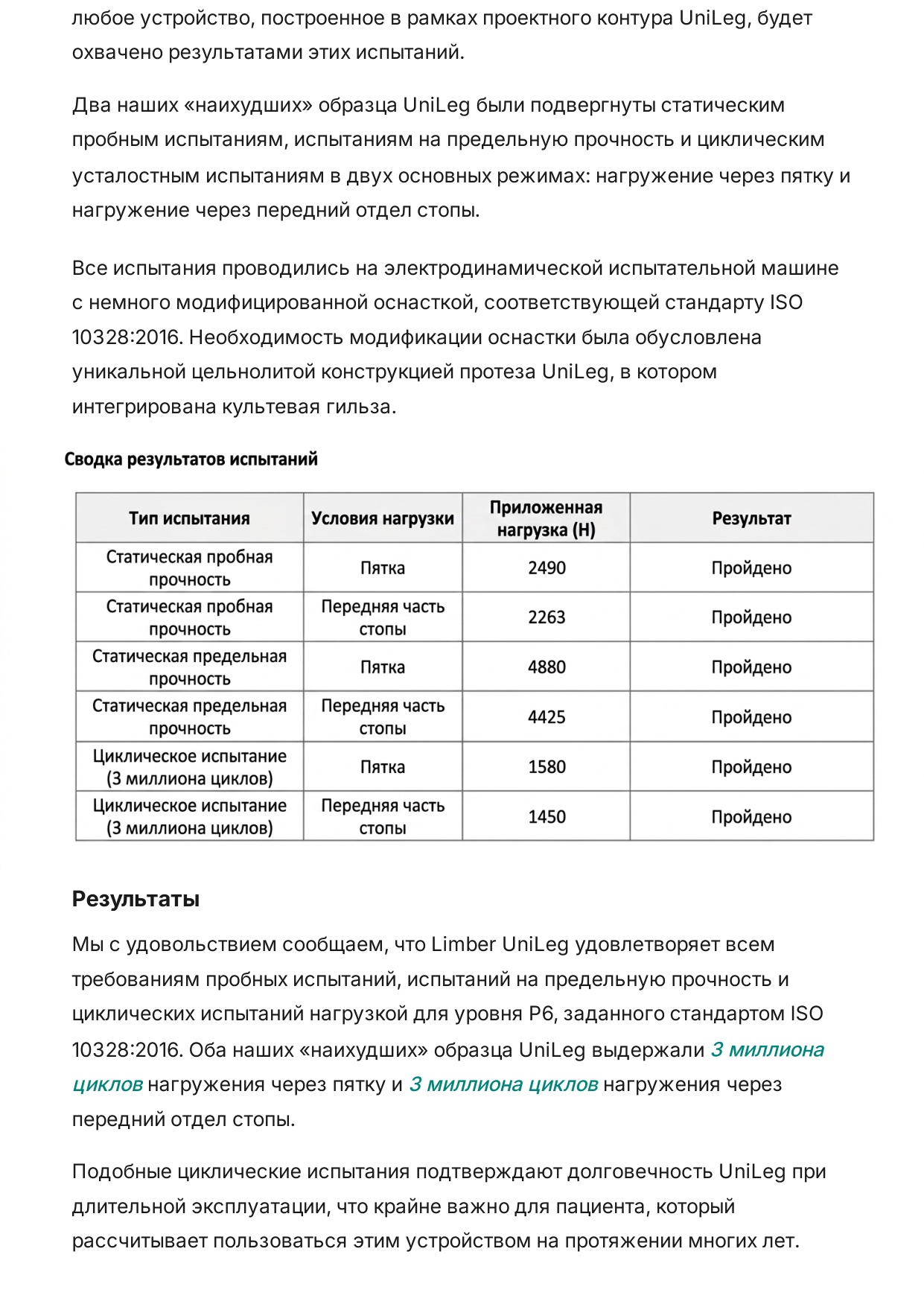 Совместные испытания с американской компанией: 3D-печатный протез Limber UniLeg по ISO 10328:2016 — страница 4